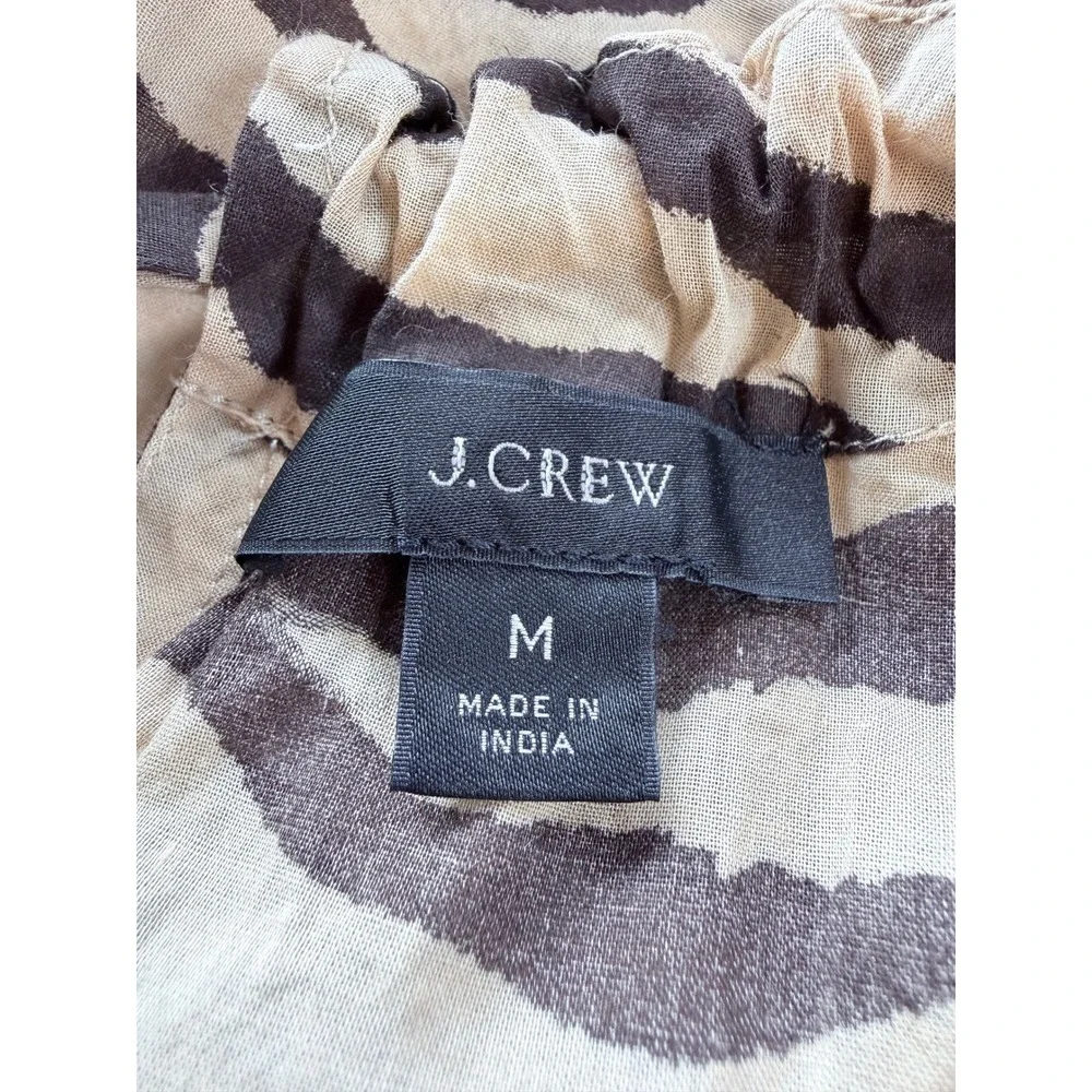 J.Crew Zebra Print Beach Cover-Up Dress Women‎ Size Medium Tan Black BK554
